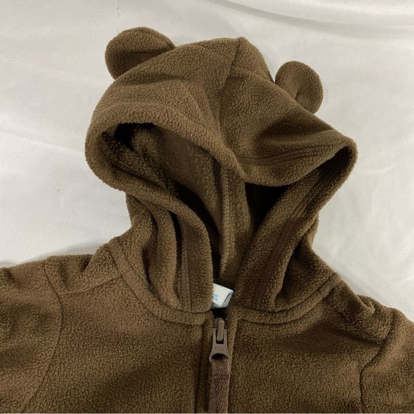 Old Navy Baby Fleece Bear Ears Hoodie Zip-Up Jacket - Picture 2 of 7